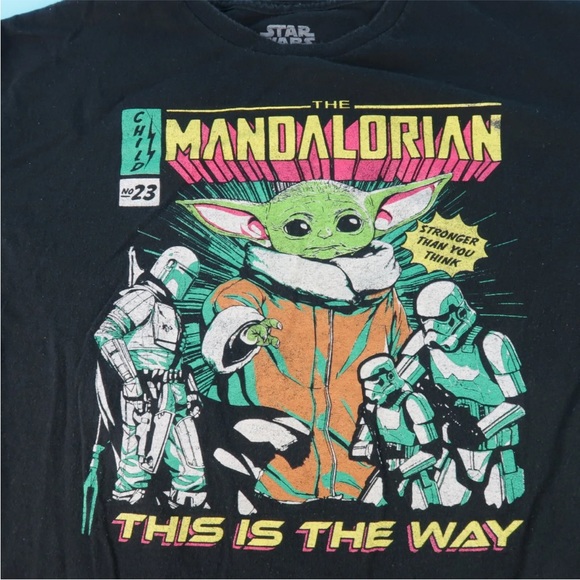 Star Wars T-Shirt The Mandalorian This is The Way Mens Size XL Black - Picture 3 of 5